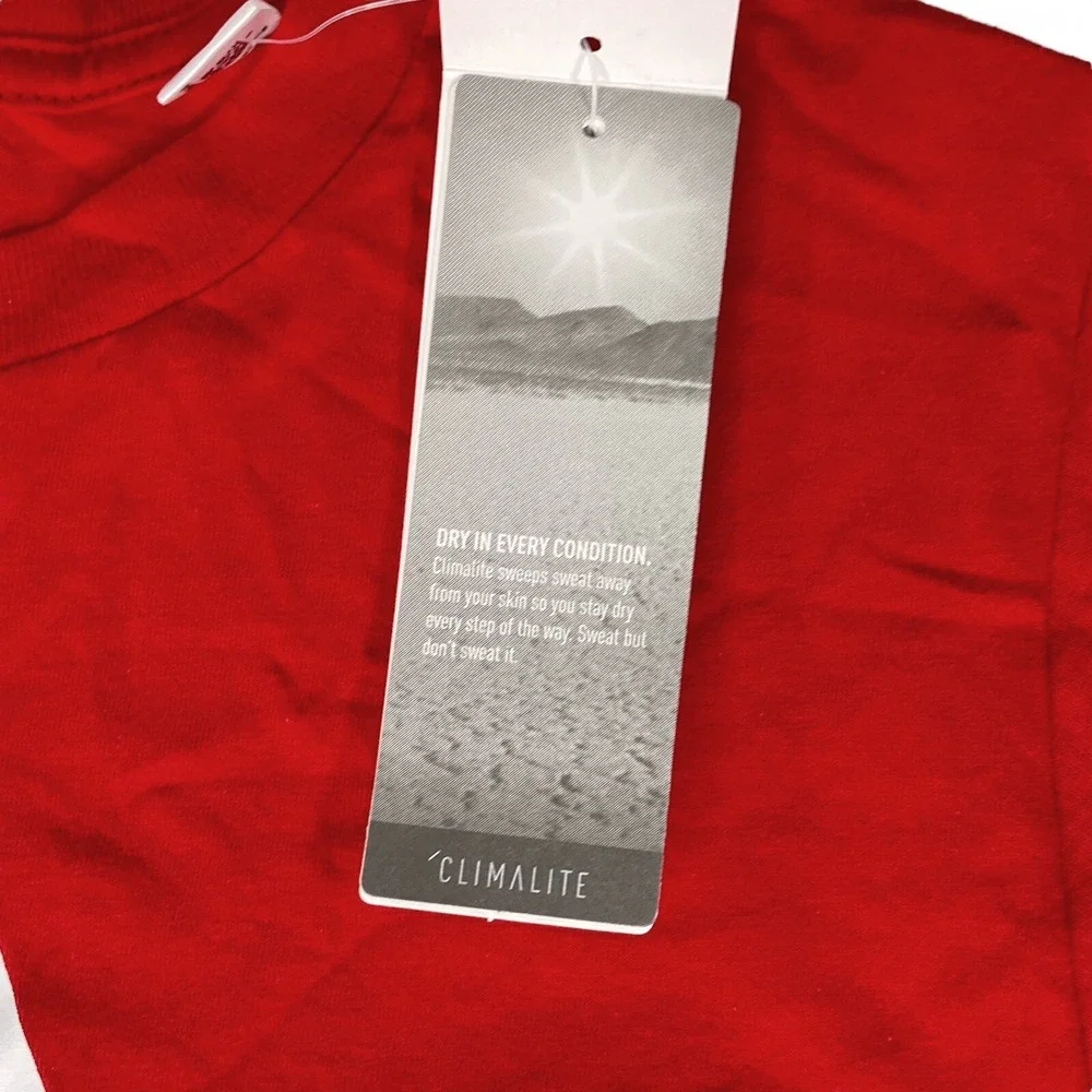 Adidas Size Small logo‎ Men's Graphic T-Shirt Climalite red Short Sleeve NWT